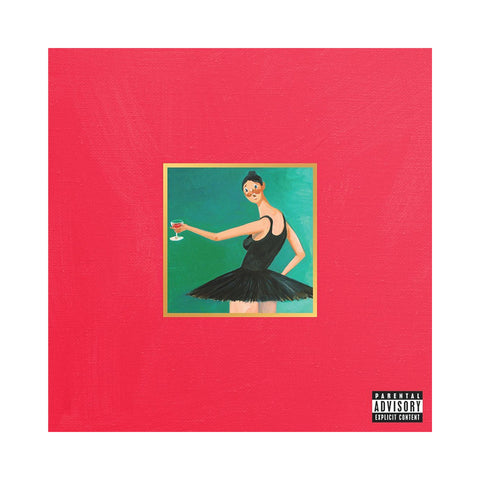 La copertina davanti del quinto disco di Kanye West My Beautiful Dark Twisted Fantasy che ritrae un'opera di una ballerina realizzata da George Condo