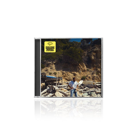 cd di tommaso paradiso sensazione stupenda nuovo album dell'artista indie con immagine di un uomo davanti a delle pietre in un cantiere